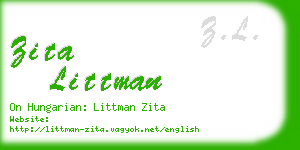 zita littman business card